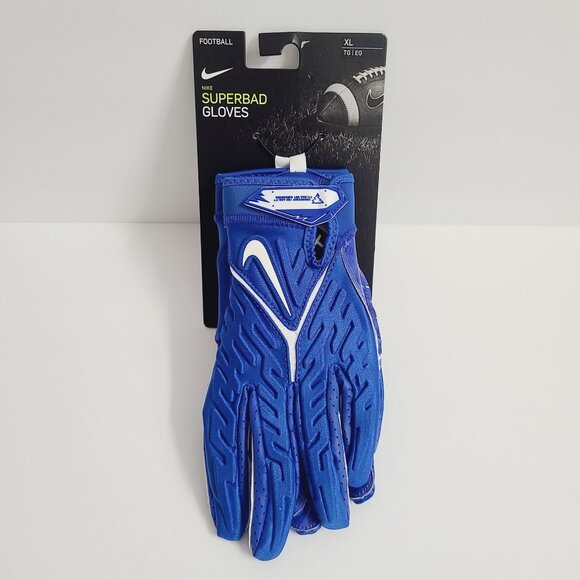 Nike Superbad 6.0 Football Gloves NCAA Duke Blue Devils FN5273-417 Size XL Blue